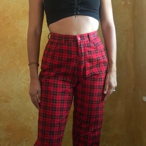 Red plaid pants